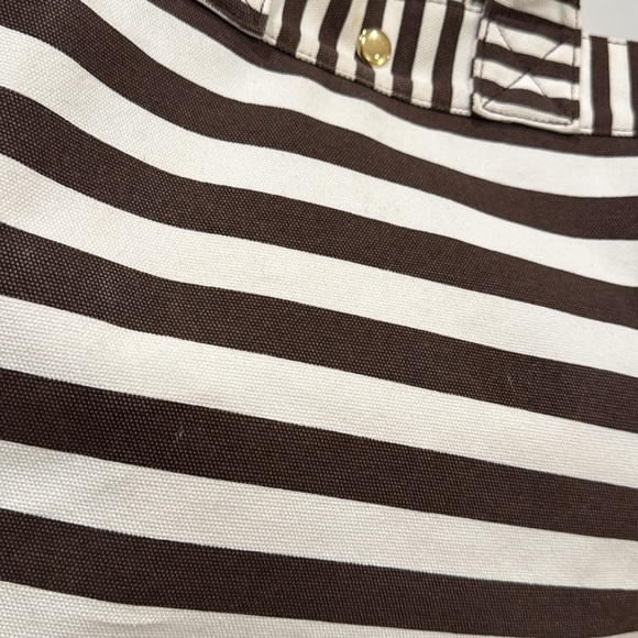 Henri Bendel Bag Large Canvas Striped Logo Tote Bag - Picture 16 of 17